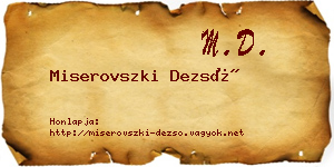 Miserovszki Dezső névjegykártya